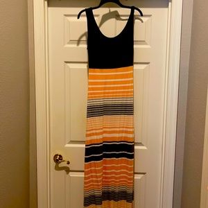 Peach, grey and navy brand new maxi dress